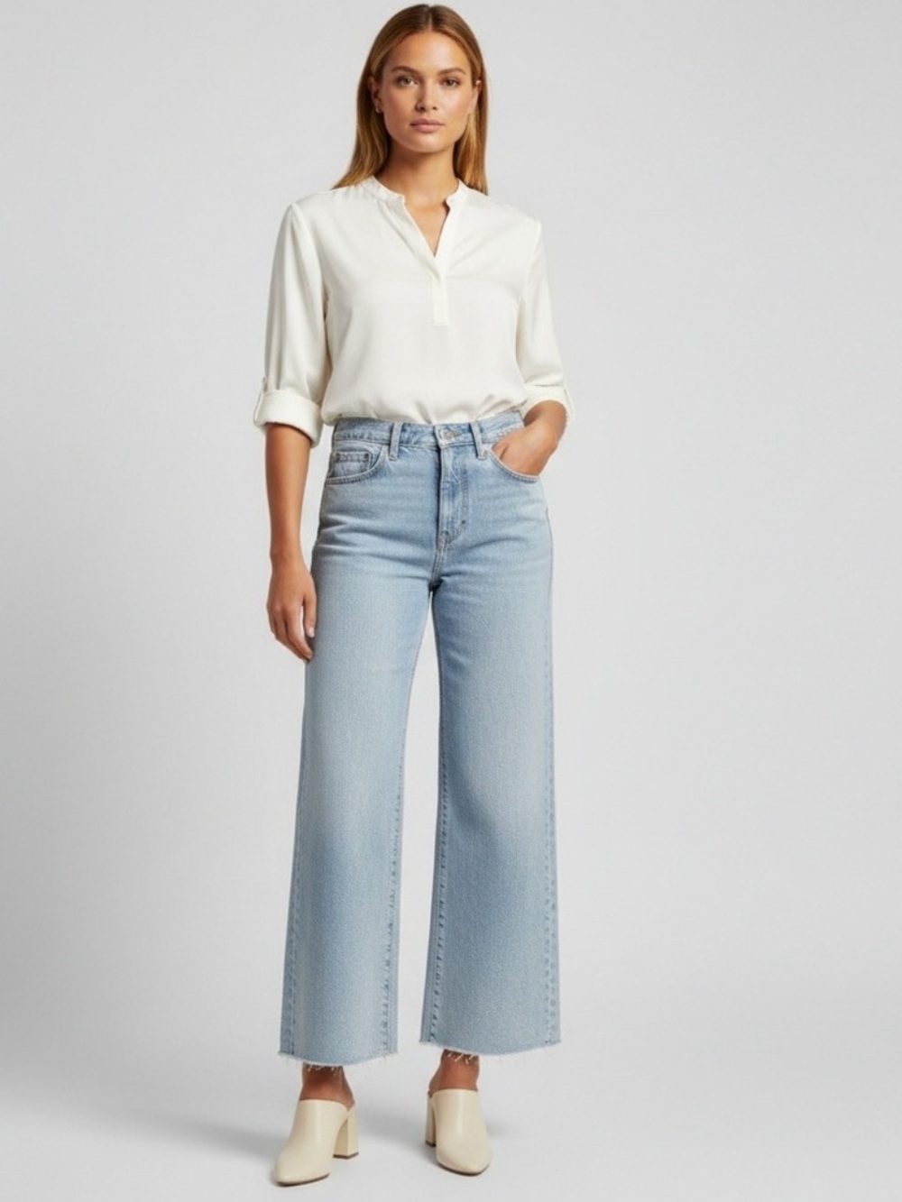 Simon Miller High-Rise Wide Leg Light Blue Jeans 27